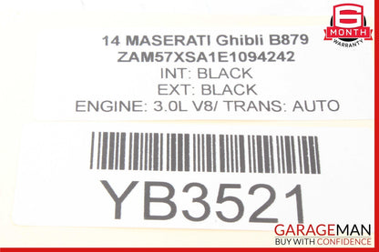 14-17 Maserati Ghibli M157 Dashboard Left Driver Side End Cover Panel Black OEM