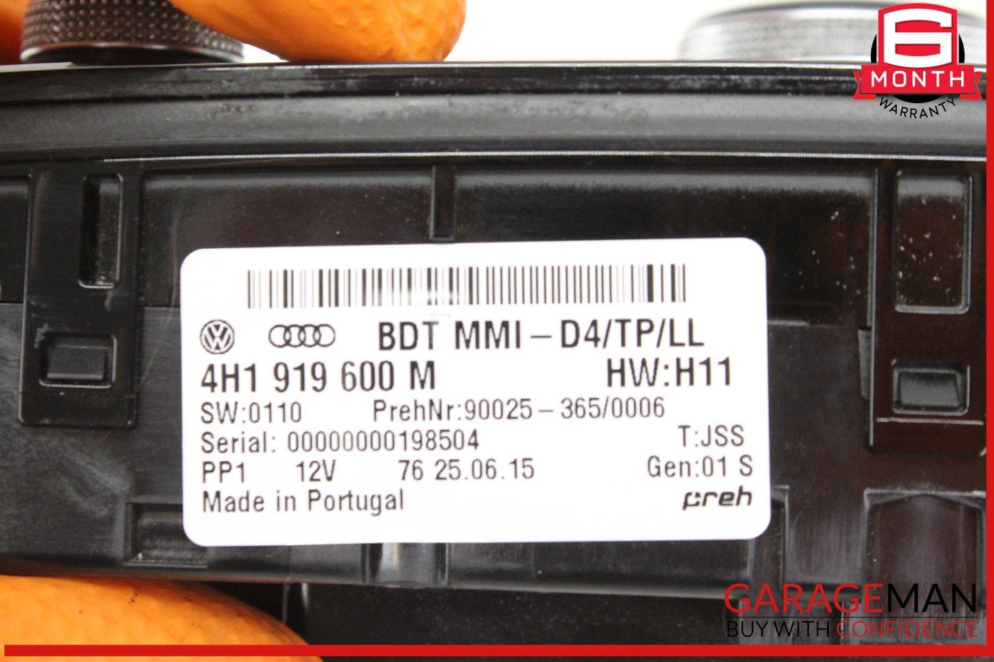 11-18 Audi A8 S8 Audio Radio MMI Multimedia Control Switch Panel 4H1919600M OEM