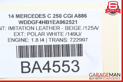 08-14 Mercedes W204 C300 Rear Left Driver Side Door Lock Latch Actuator OEM