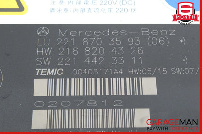 07-10 Mercedes W221 S550 CL550 Front Left / Right Seat Contour Controller Module