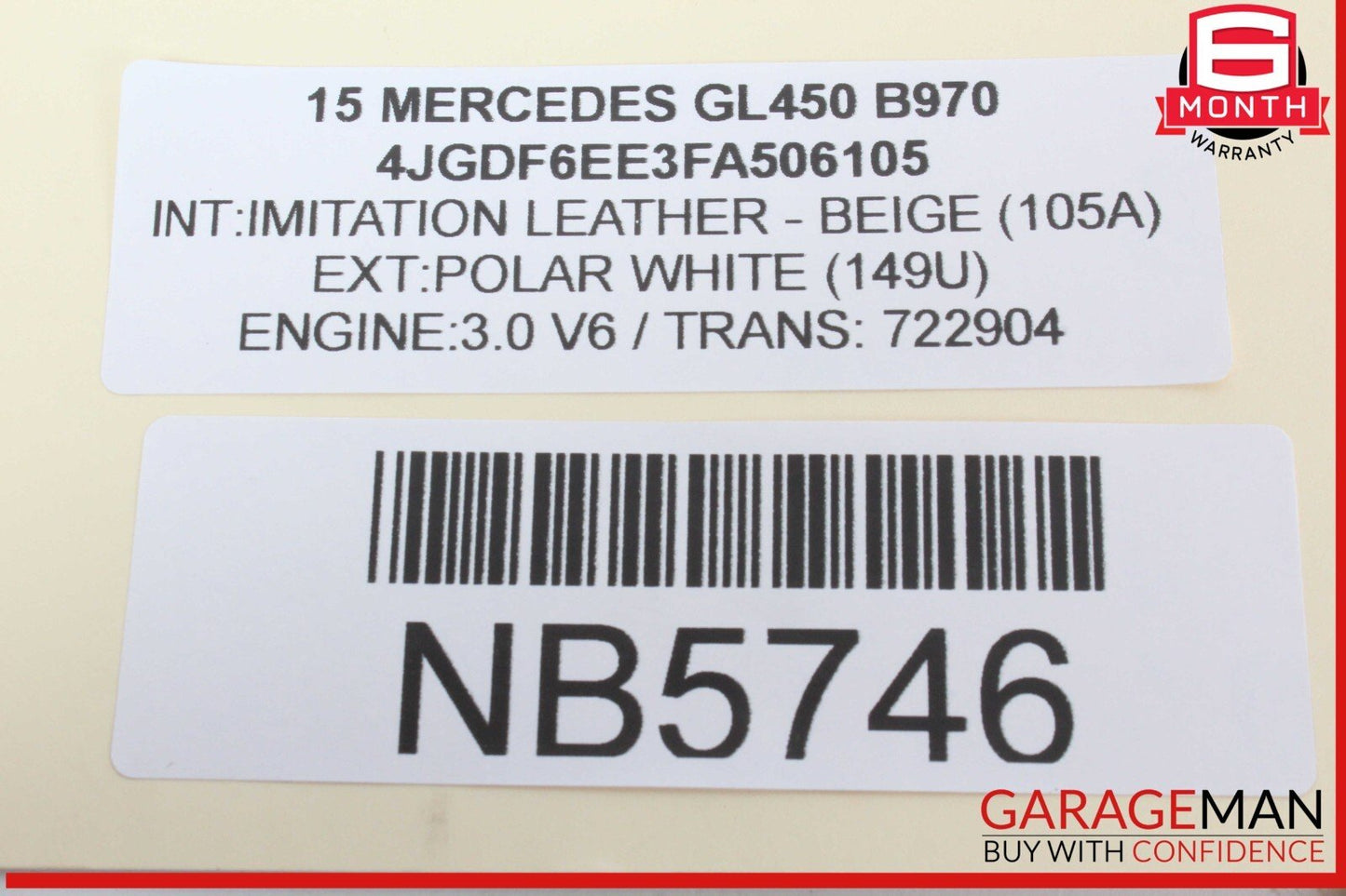 12-19 Mercedes X166 GL450 GLS550 Rear 2nd Row Left Driver Side Seat Belt OEM