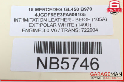 12-19 Mercedes X166 GL450 GLS550 Rear 2nd Row Left Driver Side Seat Belt OEM