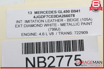 12-19 Mercedes X166 GL450 GLE350 Interior Roof Compartment Reading Light Lamp