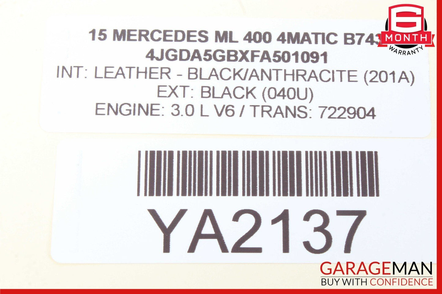 14-16 Mercedes W166 ML400 E350 Right Side Exterior Door Handle Keyless Go OEM