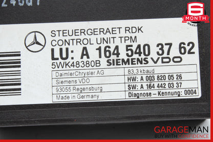 06-13 Mercedes W211 E350 CL550 R350 TPMS Tire Pressure Control 1645400762 OEM