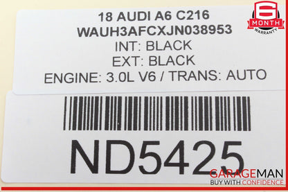 16-18 Audi A6 A7 Front Right Side Sun Visor Sunvisor Black 4G0857552N OEM
