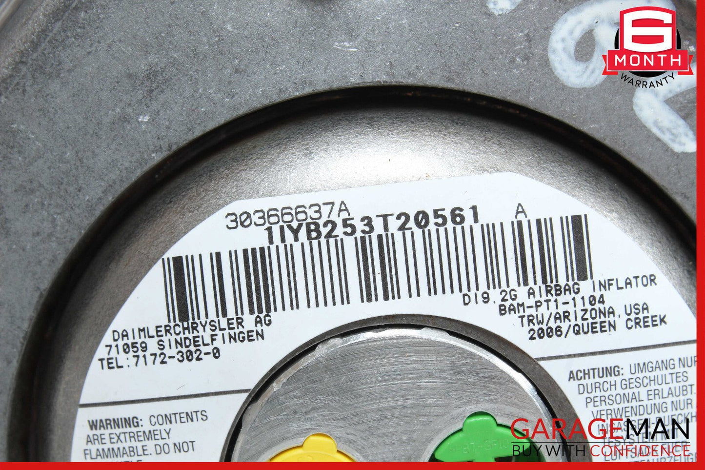06-08 Mercedes X164 GL450 ML320 R350 Driver Steering Wheel Airbag Black OEM