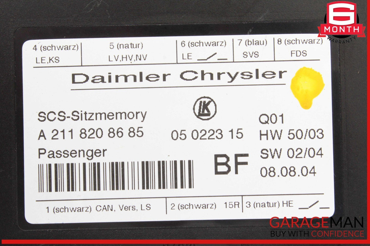 03-12 Mercedes W211 E320 CLS550 ML350 Front Right Seat Control Module OEM