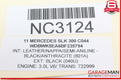 05-11 Mercedes R171 SLK300 Convertible Rear Right Side Top Trunk Lid Cylinder