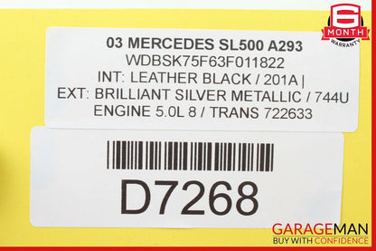 03-11 Mercedes R230 SL500 SL600 Left Convertible Roof Load Assist Cylinder OEM