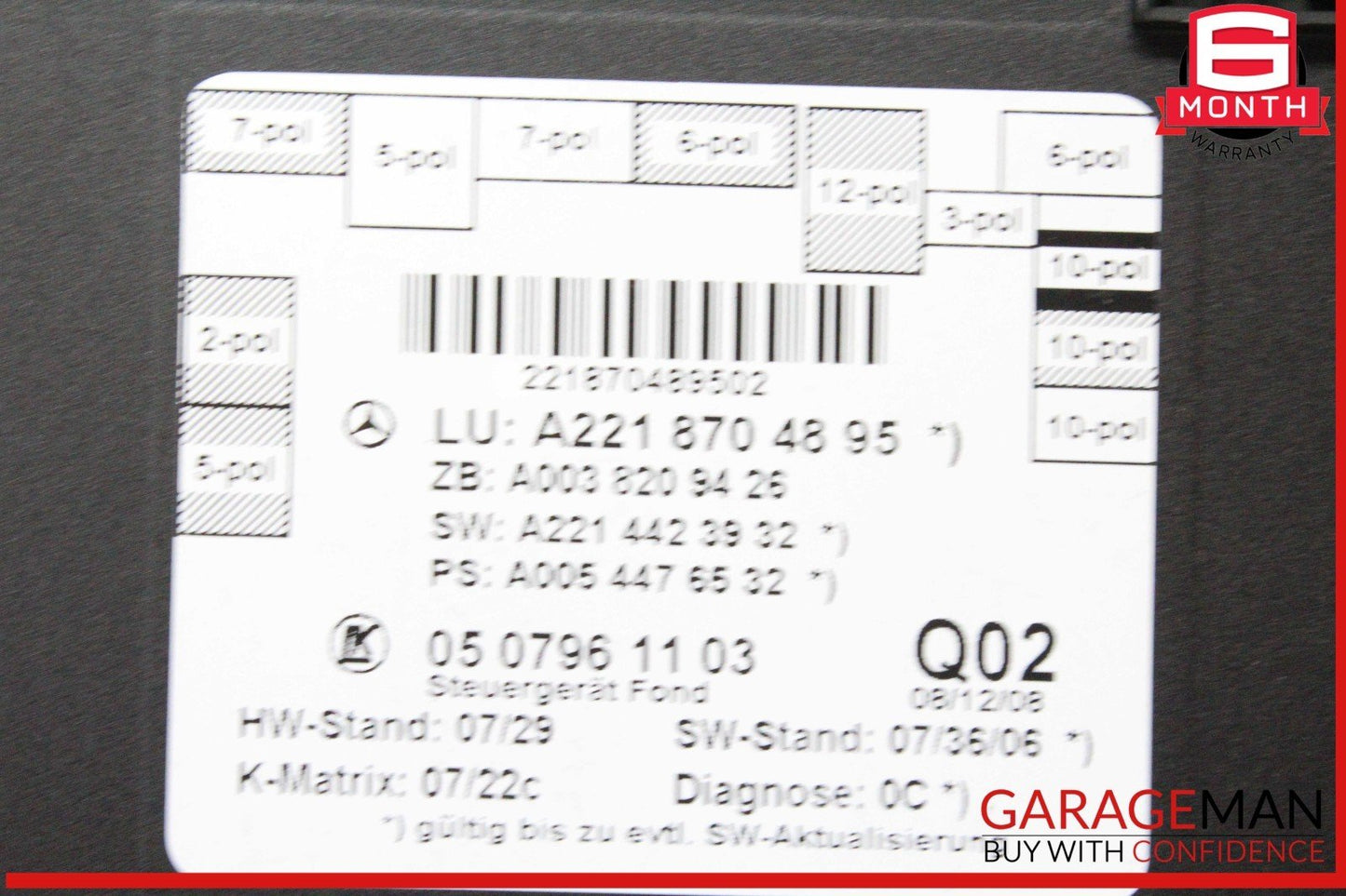 07-13 Mercedes W221 S550 S400 Rear Right or Left Side Door Control Module OEM