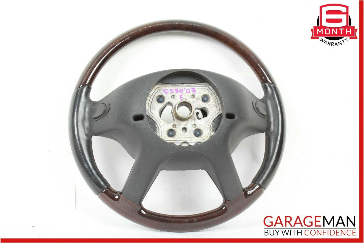 07-10 Mercedes S550 CL550 4 Spoke Steering Wheel w/ Paddle Shifters Black Wood