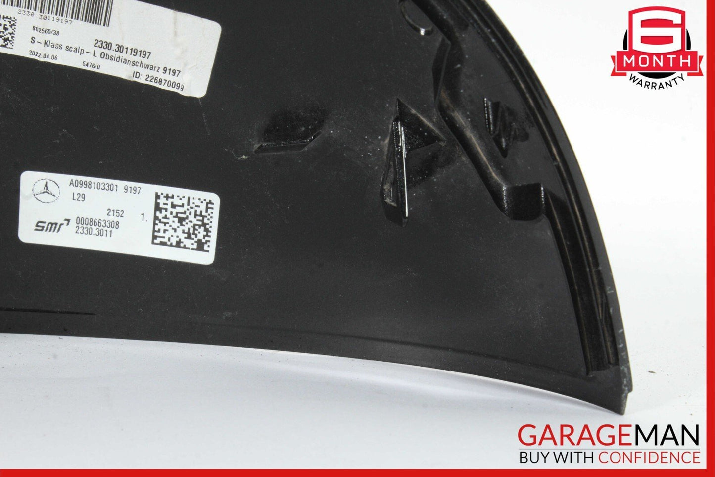 21-23 Mercedes W223 S580 Front Left Side Mirror Cover Trim Panel Black OEM