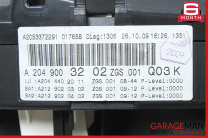 08-11 Mercedes W204 C300 C350 Instrument Speedometer Cluster 2049003202 OEM