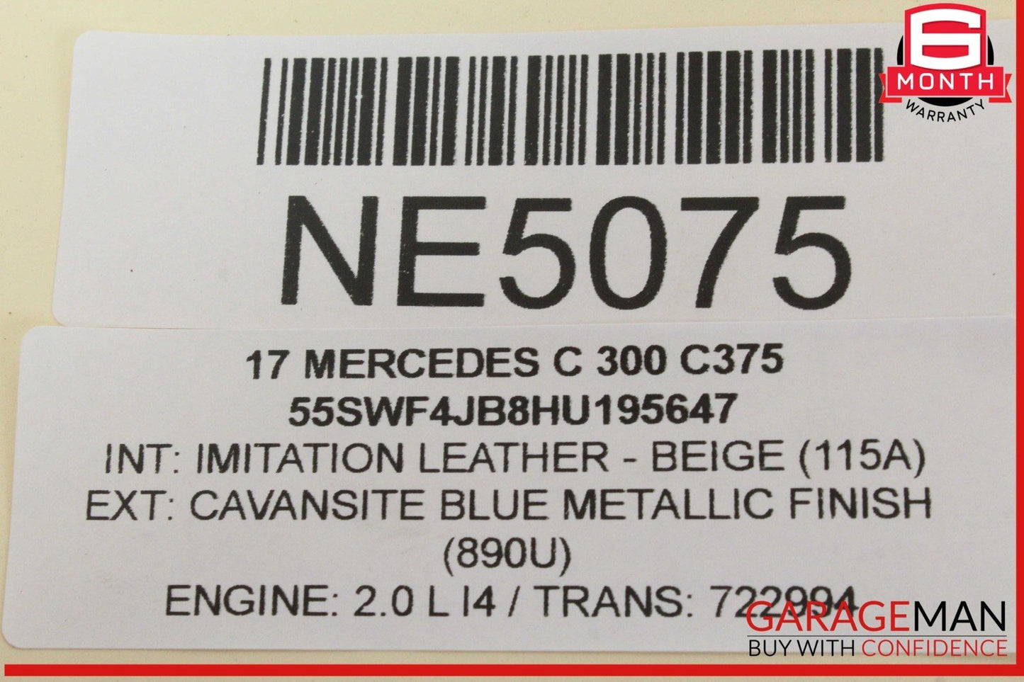 15-20 Mercedes W205 C300 C400 Rear Right Side Door Lock Latch Actuator OEM