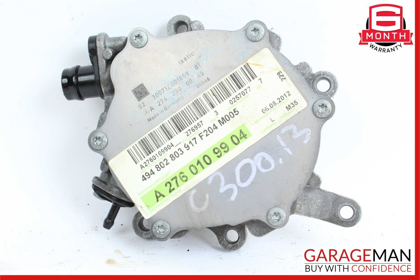 12-18 Mercedes W204 C300 SLK350 Engine Motor Brake Vacuum Pump 2762300265 OEM