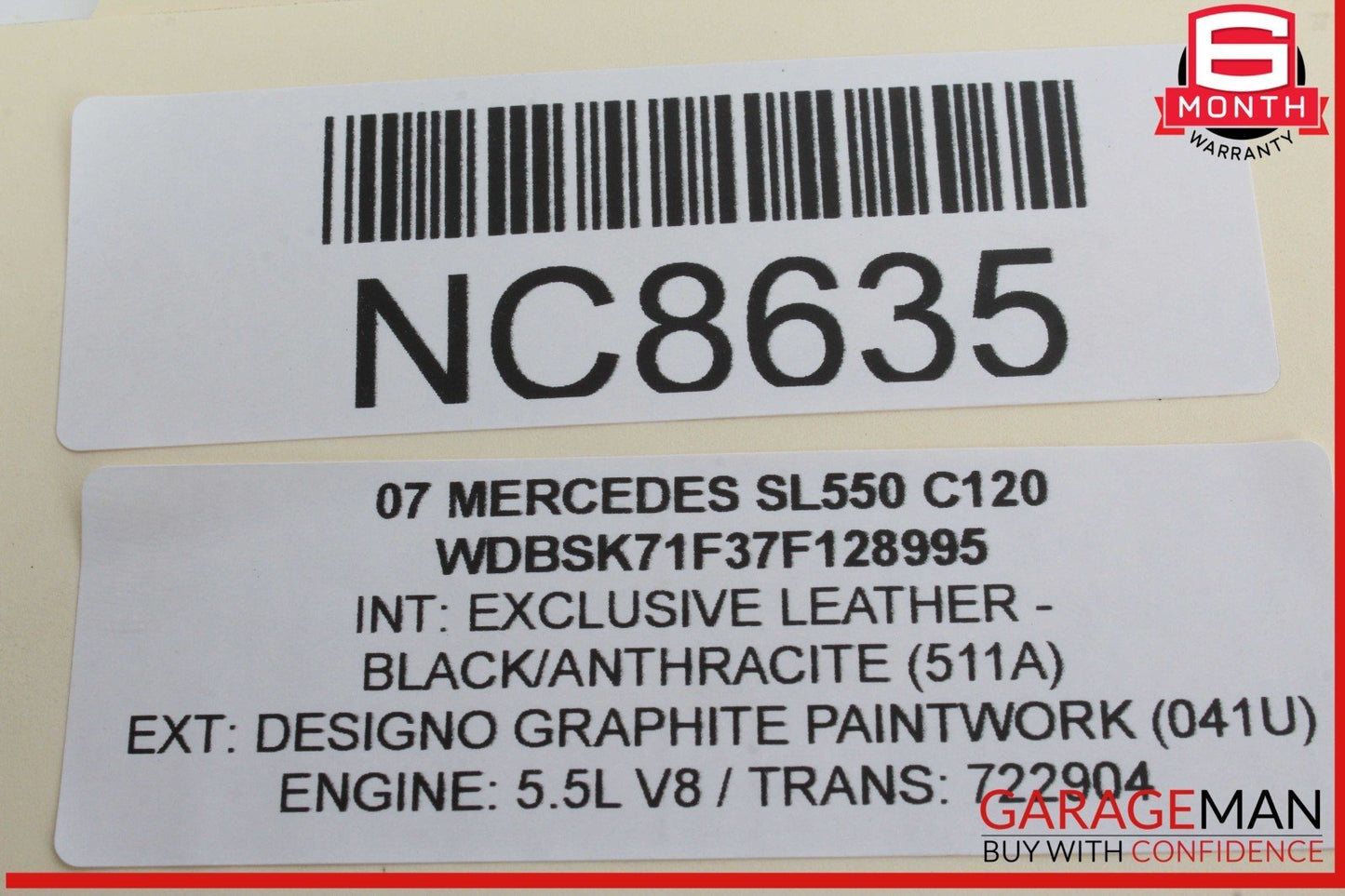 03-12 Mercedes R230 SL500 SL55 AMG Rear Right Side Trunk Lift Shock Strut OEM