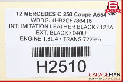 08-14 Mercedes W204 C250 Coupe Rear Right Seat Belt Seatbelt Lock OEM