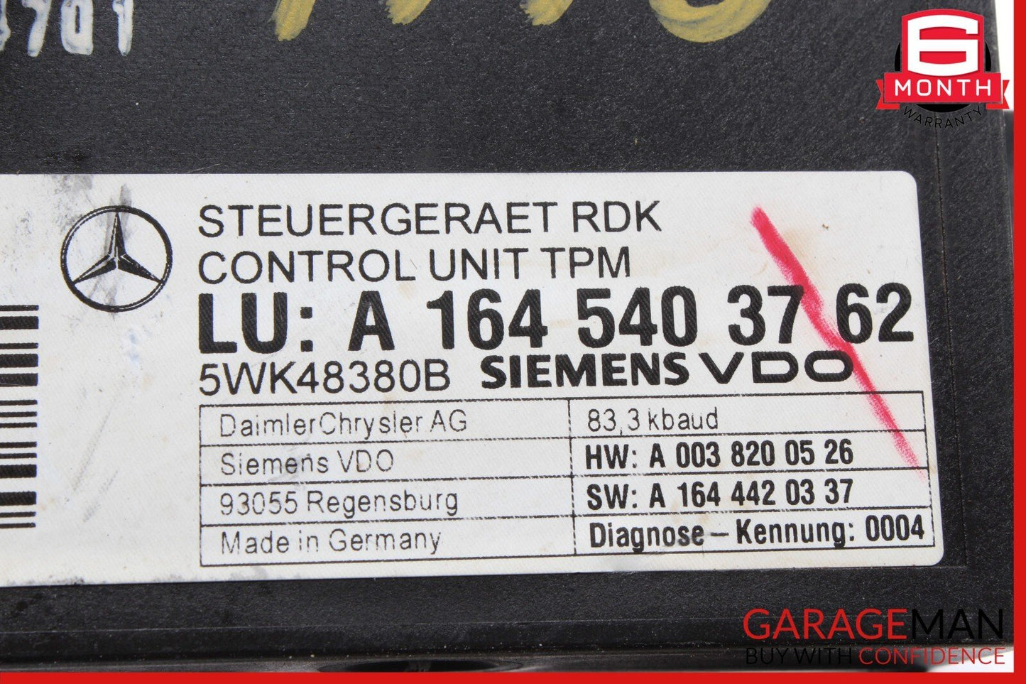 06-13 Mercedes X164 GL450 R350 CL550 TPMS Tire Pressure Control 1645409545 OEM