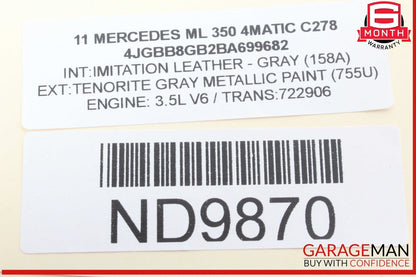 06-13 Mercedes W164 ML350 4MATIC Front Left Driver Side Door Control Module OEM