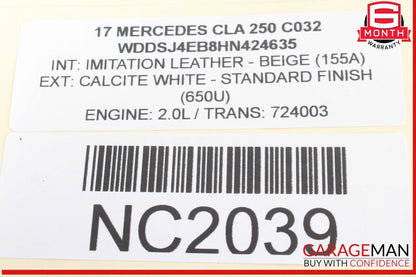 14-19 Mercedes W117 CLA250 Rear Right Side Suspension Lower Control Arm OEM