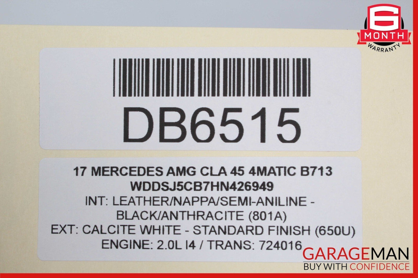 14-18 Mercedes W117 CLA45 AMG Front Left Side Top Upper Seat Cushion Cover OEM