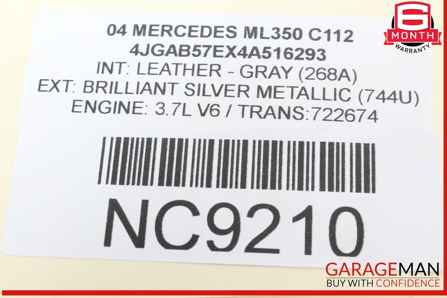 98-05 Mercedes W163 ML350 ML55 AMG Rear Glass Windshield Wiper Motor Unit