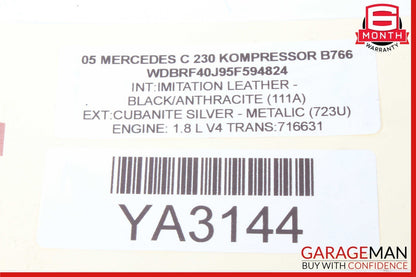 01-09 Mercedes C230 CLK320 Top Upper Rear View Mirror Auto Dimming Grey