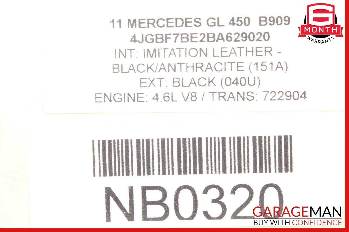06-12 Mercedes X164 GL450 ML63 AMG ML550 Upper Radiator Core Tie Bar Support OEM