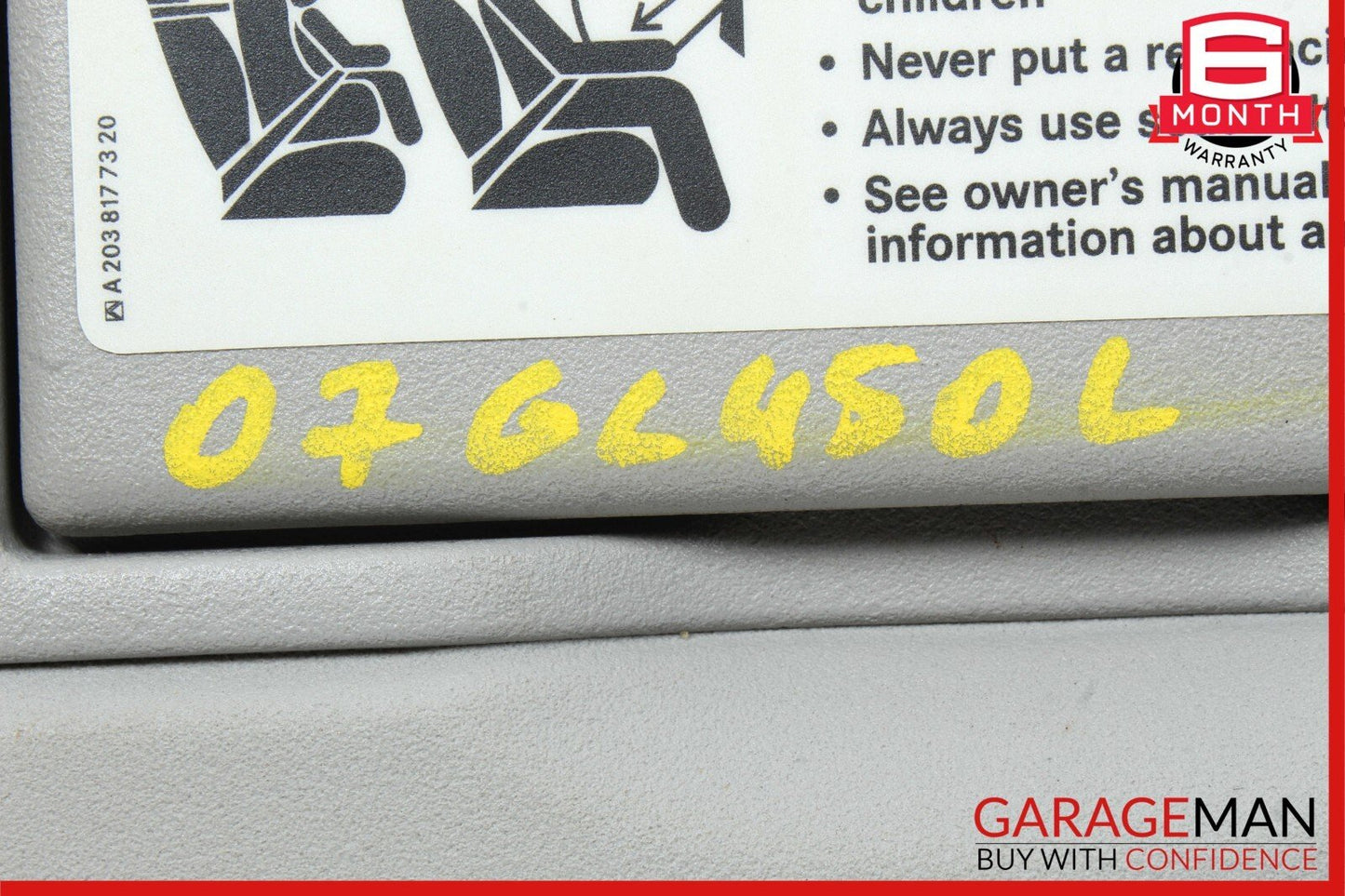 06-12 Mercedes X164 GL450 ML550 Sun Visor Sunvisor Front Left Side Gray