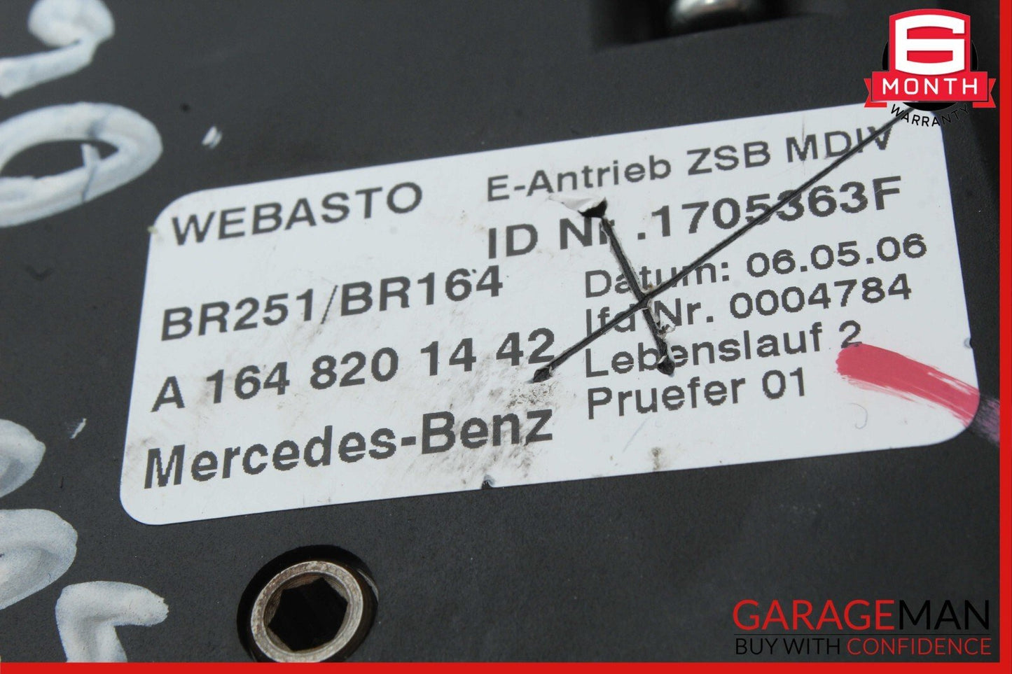 06-13 Mercedes R350 ML350 GL450 Pano Panoramic Sunroof Sun Roof Motor Unit
