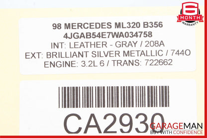 98-05 Mercedes W163 ML320 ML500 ML55 AMG Rear Right Side Exterior Door Handle