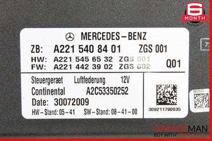 07-13 Mercedes W221 S400 CL550 Airmatic Air Suspension Control Module Q01 OEM