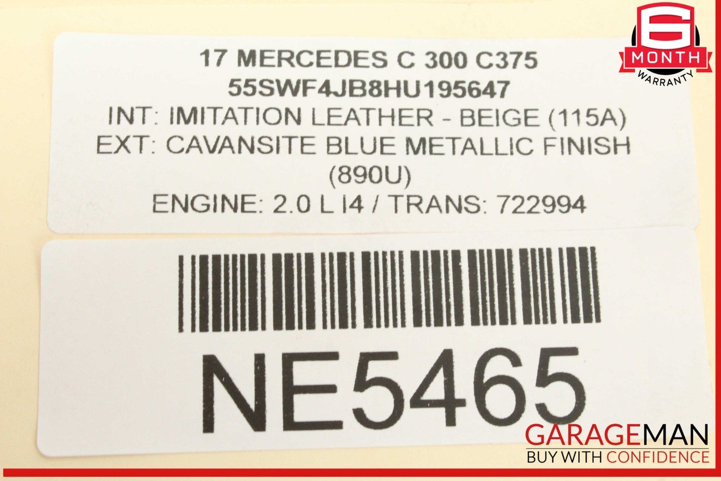 15-20 Mercedes W205 C300 Rear Right or Rear Left Side Upper Control Arm OEM