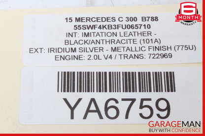 15-20 Mercedes W205 C300 C63 AMG Front Right Side Door Window Regulator Motor