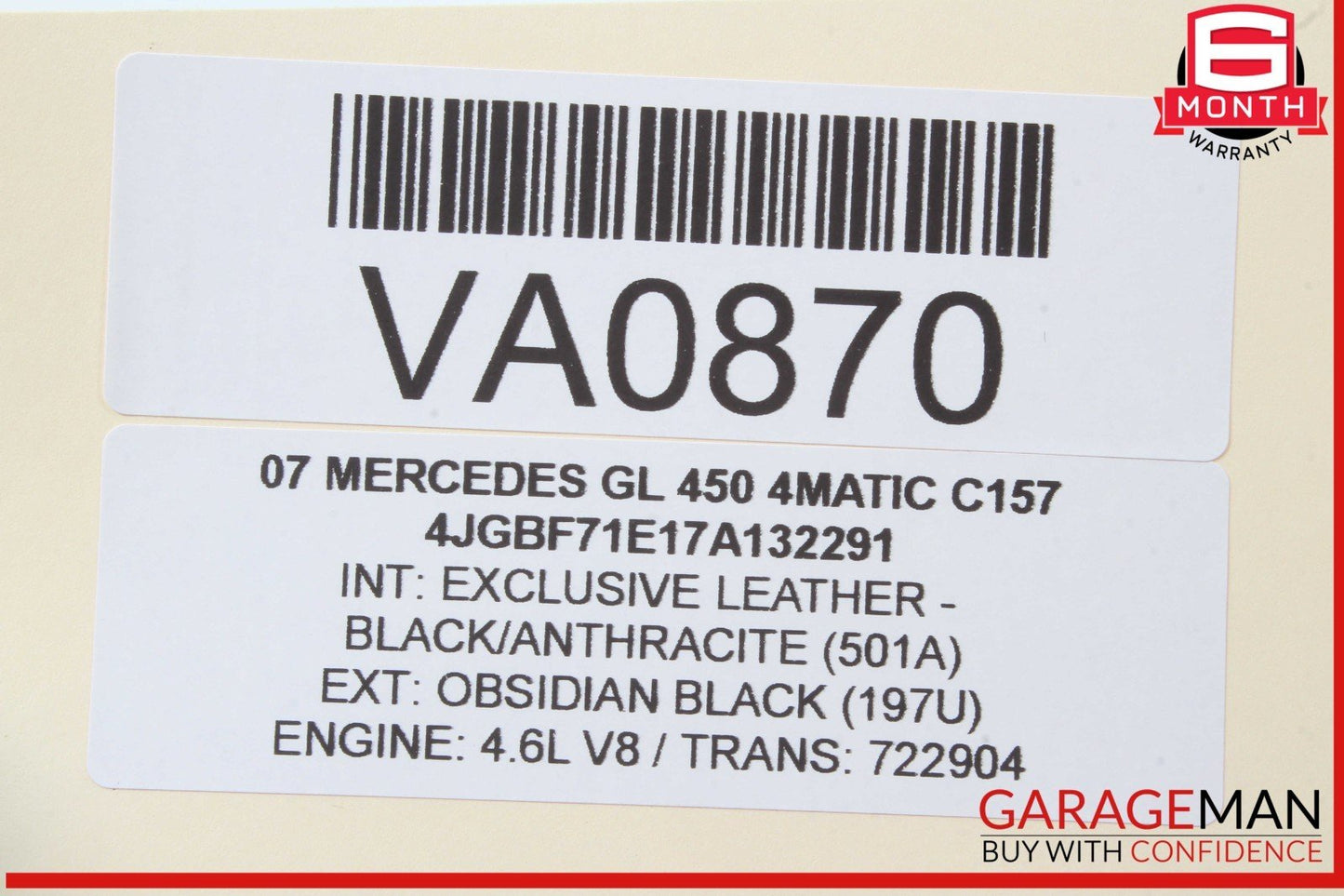 06-13 Mercedes X164 GL450 4MATIC Front Right Passenger Door Control Module OEM