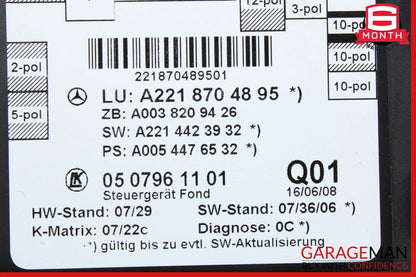 07-13 Mercedes W221 S550 S400 Rear Right or Left Side Door Control Module OEM