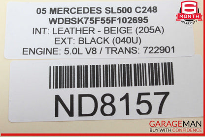 03-08 Mercedes R230 SL500 SL55 AMG SL550 Convertible Top Roof Control Module OEM