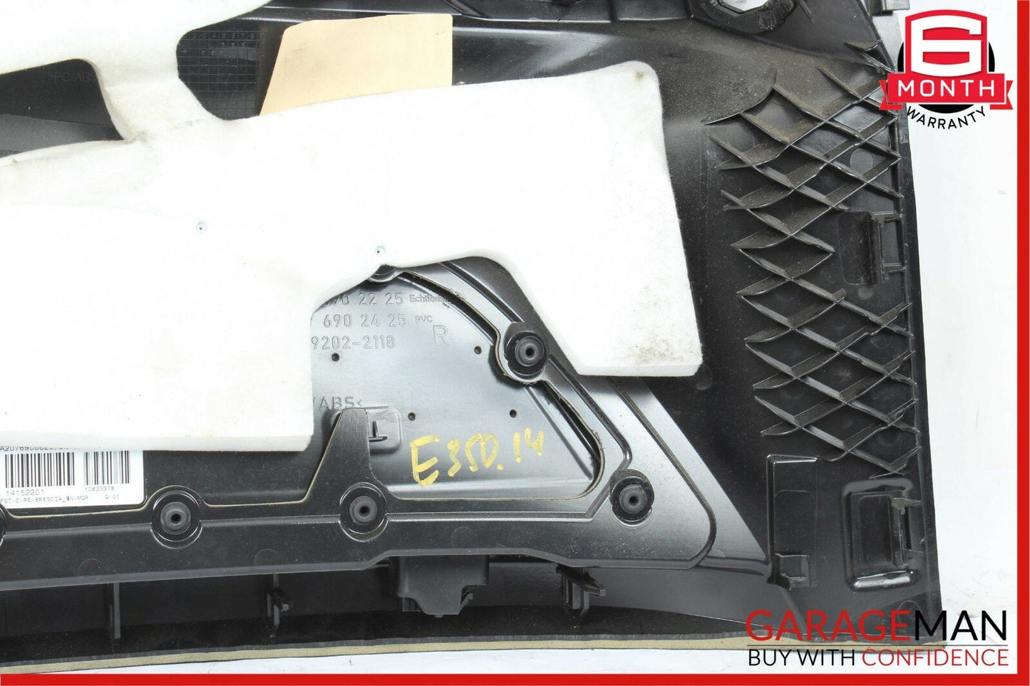 14-16 Mercedes W212 E400 Coupe Rear Right Interior Door Panel Leather Black OEM