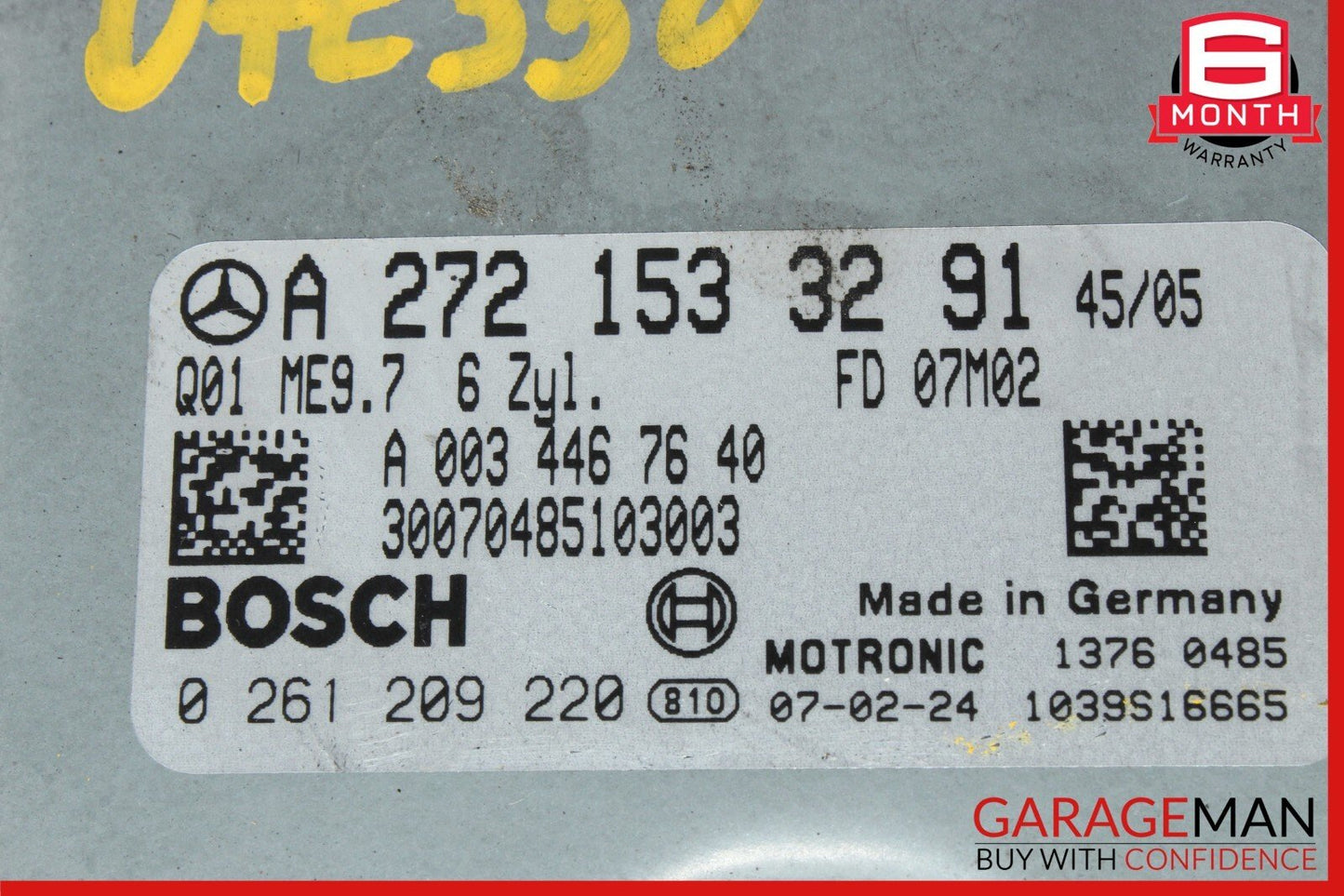 05-12 Mercedes W211 E350 SLK350 3.5 M272 ECU Engine Control Module Flashed