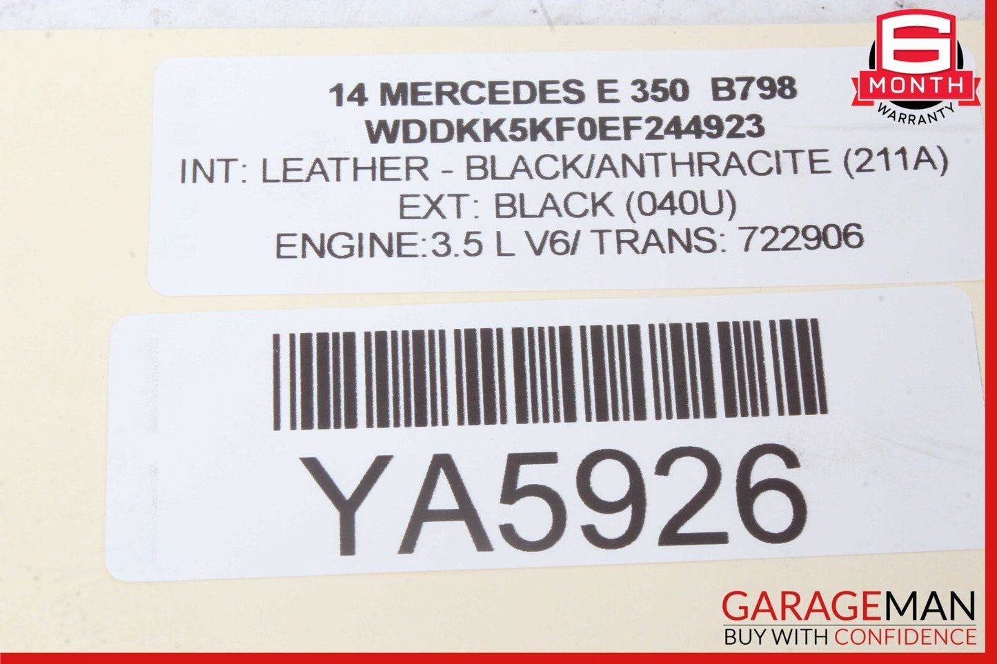 11-17 Mercedes W207 E350 E550 E400 Cylinder Set of 6 Pc OEM