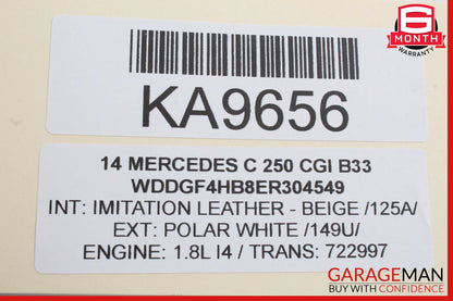08-14 Mercedes W204 C250 C63 AMG Rear Trunk Tailgate Release Open Handle OEM