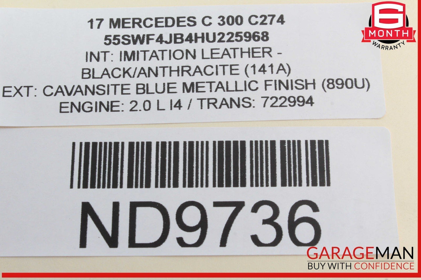 15-20 Mercedes W205 C300 C350e C400 Rear Right Side Door Control Module Unit OEM
