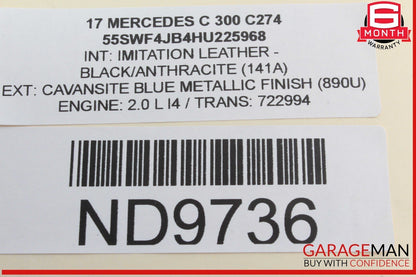 15-20 Mercedes W205 C300 C350e C400 Rear Right Side Door Control Module Unit OEM