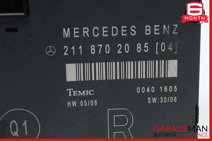 03-09 Mercedes W211 E320 E500 E550 Front Right Side Door Control Module Unit