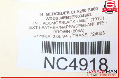 14-18 Mercedes W117 CLA250 Right Passenger Side Exterior Door Handle Assy OEM