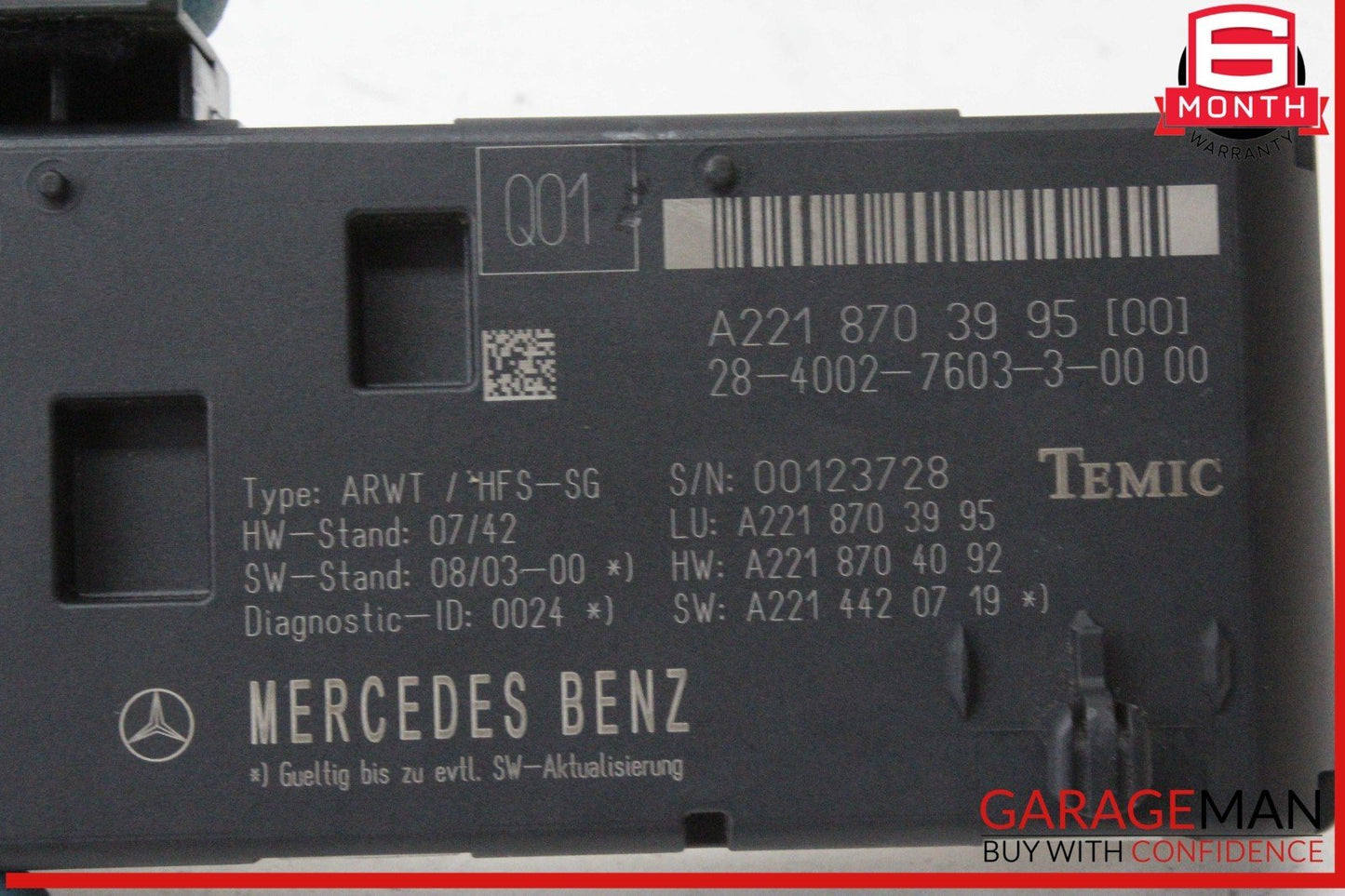 07-14 Mercedes W221 S550 S400 Trunk Release Remote Open Close Module Unit OEM