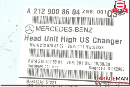 10-11 Mercedes W212 E350 E550 E63 AMG Comand Head Unit CD Changer Radio