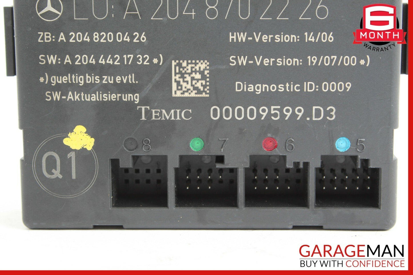 08-14 Mercedes W204 C280 Front Right Passenger Side Door Control Module Unit OEM