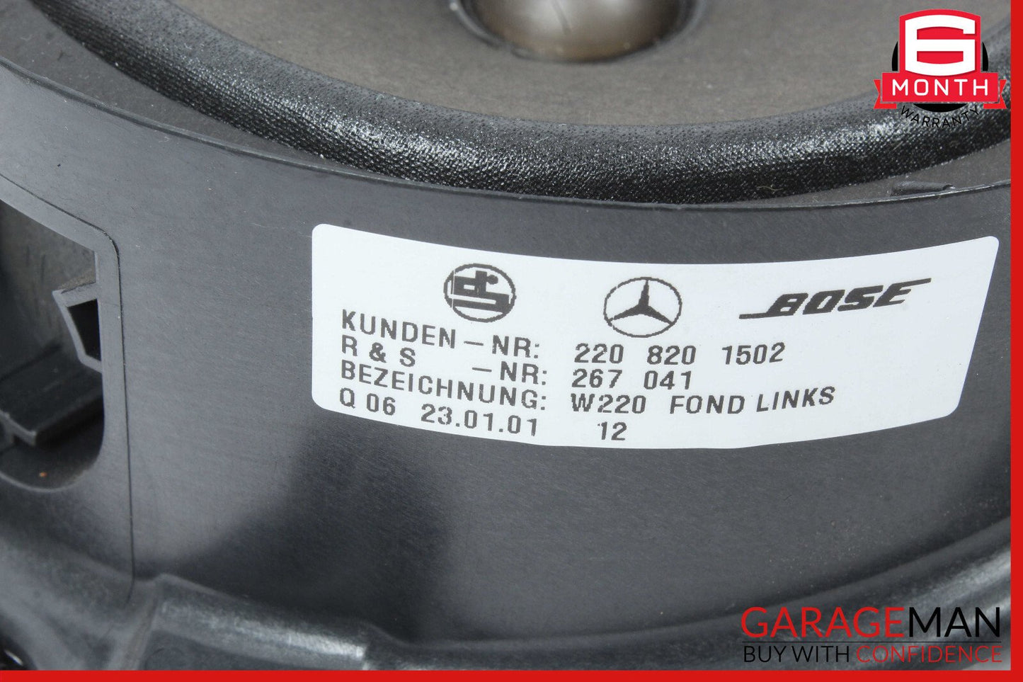 00-06 Mercedes W220 S55 AMG Rear Left Bose Door Audio Sound Speaker OEM